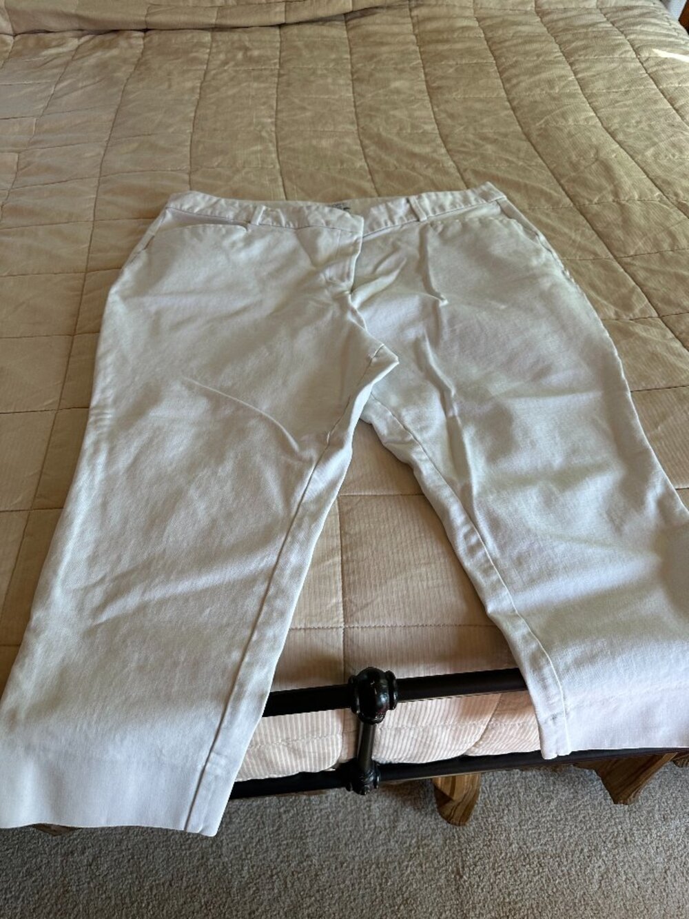LOFT Plus Marisa Pants Size 22 White Straight Leg Career Casual